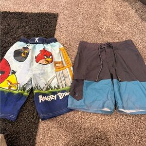 🍎Kids Swim Shorts one angry birds and one multicolor